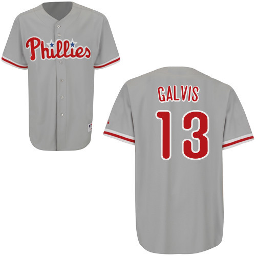 Freddy Galvis #13 mlb Jersey-Philadelphia Phillies Women's Authentic Road Gray Cool Base Baseball Jersey